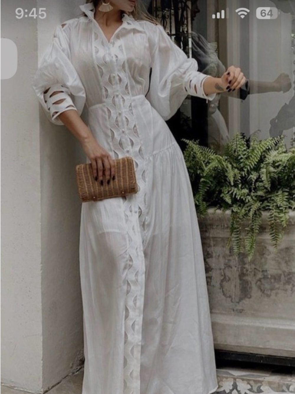 Elegant White Maxi Dress with Cutout Detail